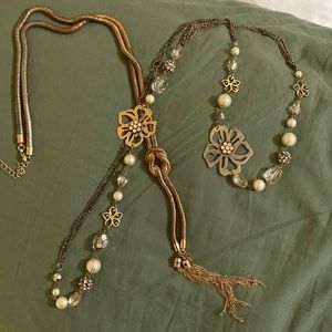 Long gold necklaces